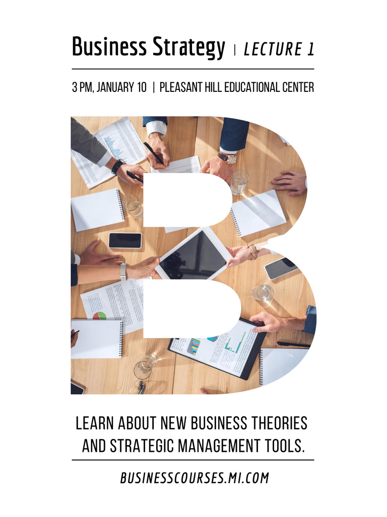 Productive Business Lecture in Educational Center Poster US tervezősablon