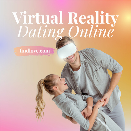 Anúncio de aplicativo de namoro de realidade virtual Instagram Modelo de Design