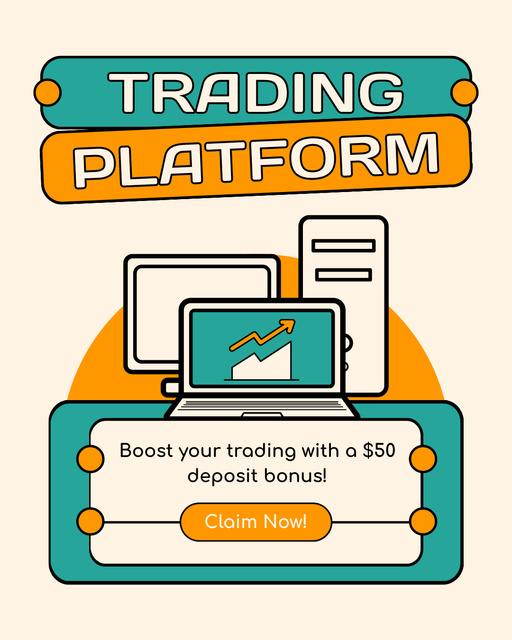 Customizable Stock Trading Platform Instagram Post Vertical – шаблон для дизайна