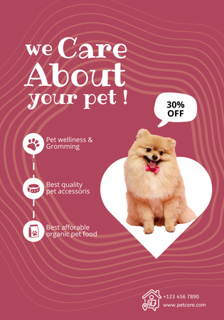 Pet Shop Ad with Cute Dog Poster 28x40in Design Template