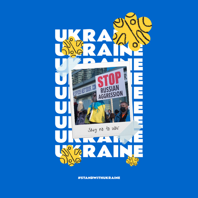 Protest Action Against Russian Aggression Instagram – шаблон для дизайна