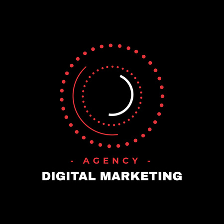 Bright Advertisement for Digital Marketing Agency Services on Black Animated Logo Design Template