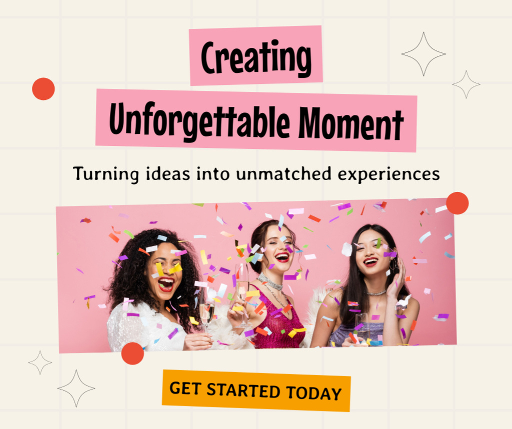 Services for Creating Unforgettable Moments at Party Facebook tervezősablon