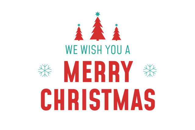 Christmas Cheers with Minimalistic Red Holiday Trees Postcard 4x6in – шаблон для дизайну