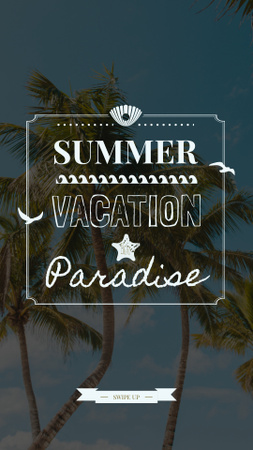 Summer Trip Offer Palm Trees at sunset Instagram Story Design Template