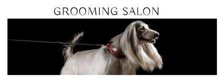 Grooming salon ad with pedigree Dog Facebook cover Design Template
