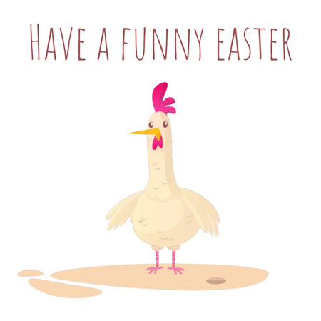 Chicken laying Easter egg Animated Post Design Template