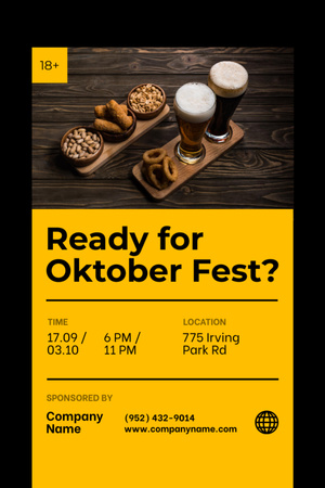 Plantilla de diseño de Oktoberfest Celebration Announcement Flyer 4x6in 