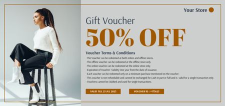 Fashion Collection Discount Coupon Din Large Design Template
