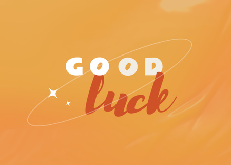 Good Luck Wishes in Orange Postcard 5x7in Design Template