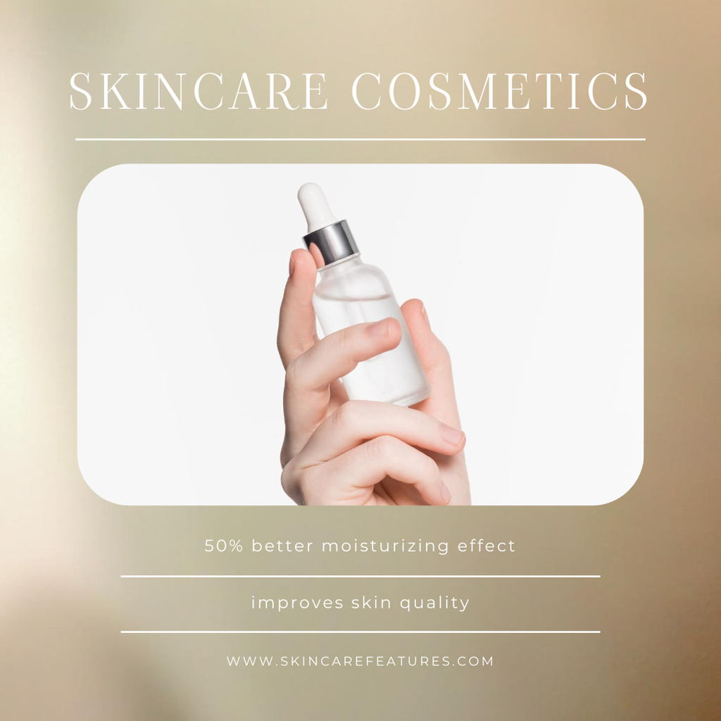 Skincare Features Offer with Moisturiser Tonic Bottle  Instagram Design Template