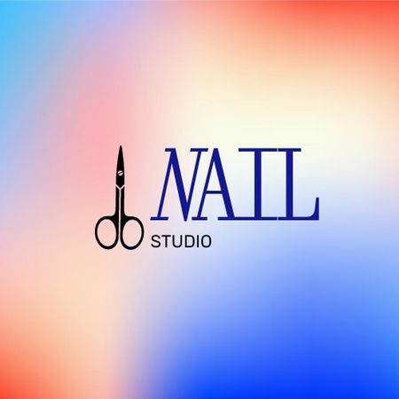 Manicure offer with Scissors Illustration Logo Design Template