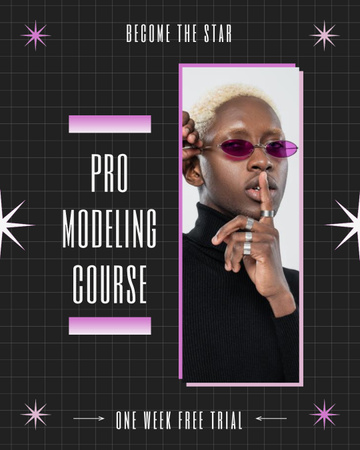 Plantilla de diseño de Ofreciendo cursos de modelo profesional Instagram Post Vertical 