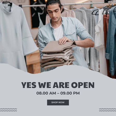 Outfit Store Promotion with Seller Instagram Design Template