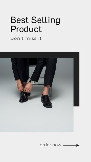 Plantilla de diseño de Best Selling Product Ad with Stylish Male Shoes Sale Offer Instagram Story 
