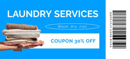 Offer Discounts on Laundry Service Coupon 3.75x8.25in Design Template
