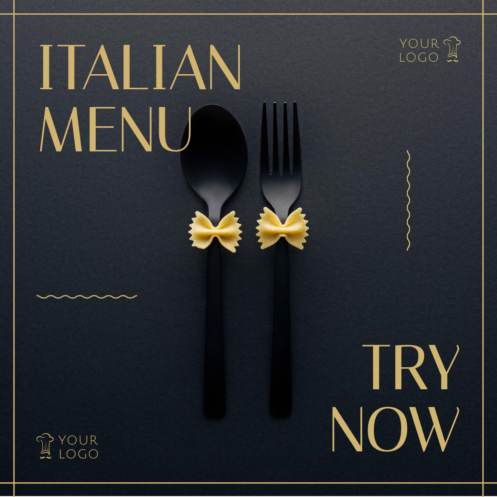 Ontwerpsjabloon van Instagram van New Stylish Italian Menu Offer