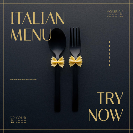 Ontwerpsjabloon van Instagram van Nieuwe stijlvolle Italiaanse menu-aanbieding