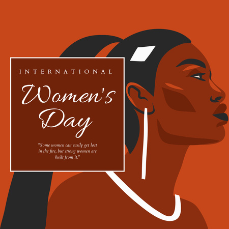 Kansainvälisen naistenpäivän tervehdys upean naisen kanssa Instagram Design Template