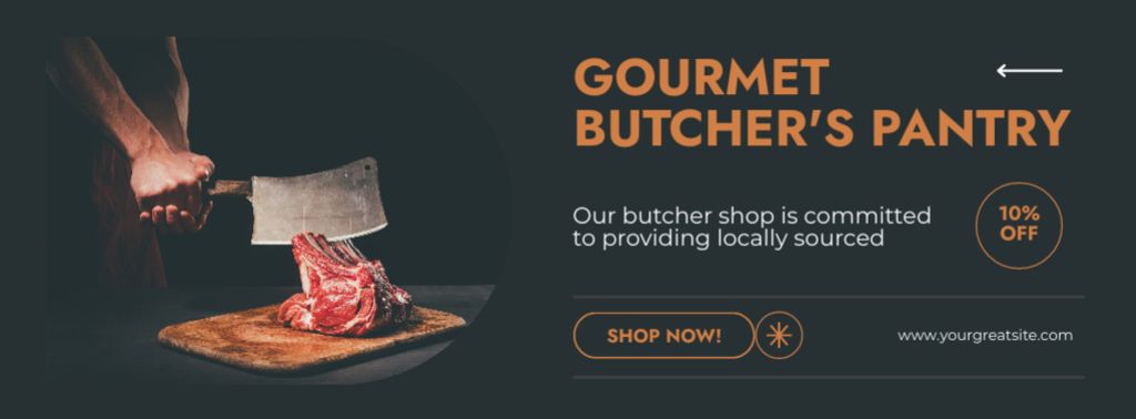 Ontwerpsjabloon van Facebook cover van Butcher Shop Offers for Gourmets