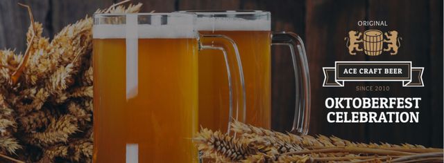 Traditional Oktoberfest beer Facebook cover Πρότυπο σχεδίασης