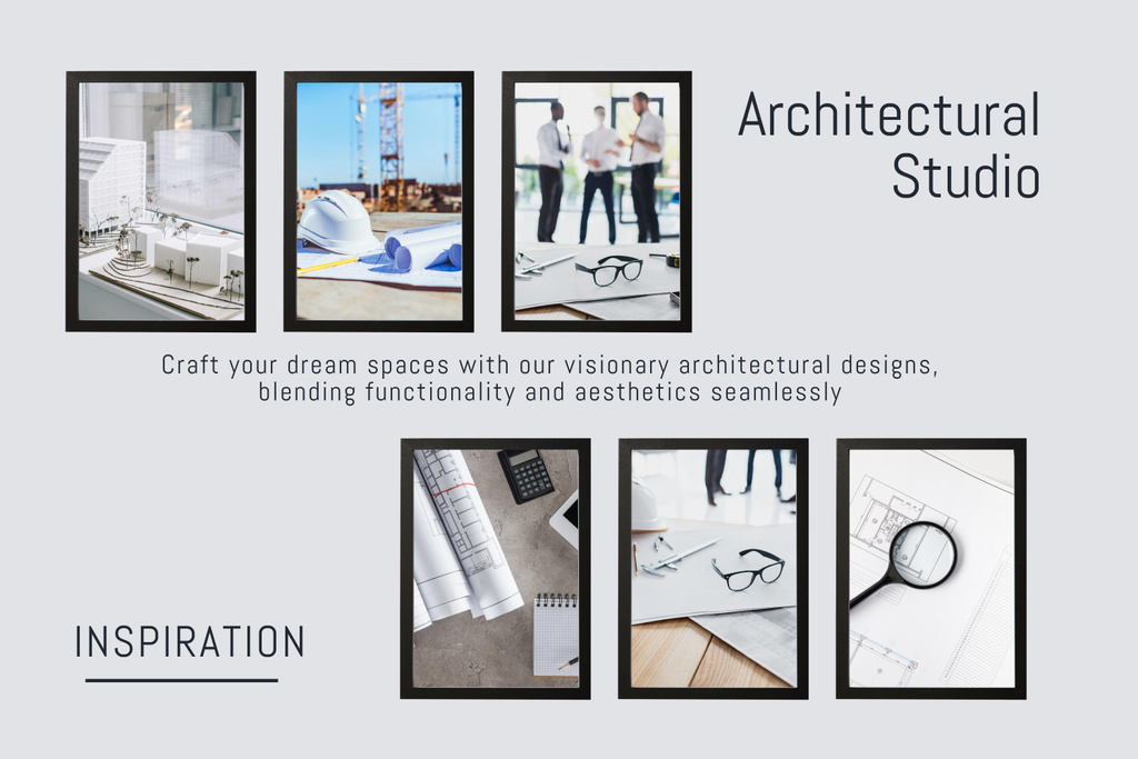 Plantilla de diseño de Dream Spaces Interior From Architectural Studio Mood Board 