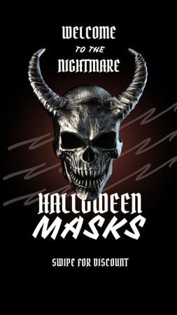 Oferta de Promoção de Máscaras de Halloween Instagram Story Modelo de Design