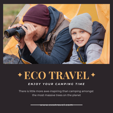 Eco Travel Inspiration with Camping Instagram Design Template