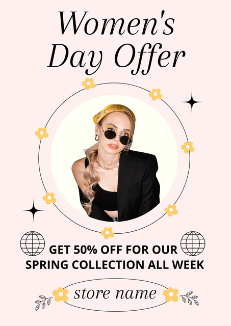 Modèle de visuel Women's Day Sale with Offer of Discount - Poster