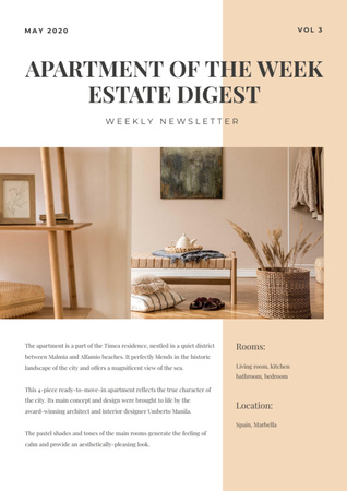 Platilla de diseño Apartments of the week Review Newsletter