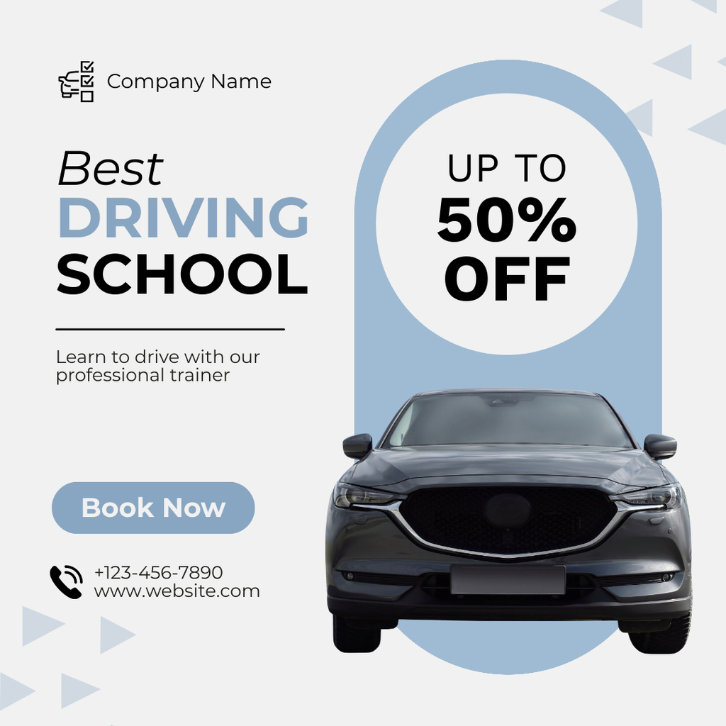 Platilla de diseño Road-Ready Driving Trainings With Discounts And Booking Instagram