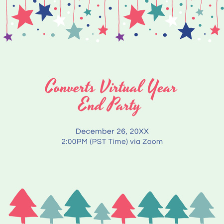Virtual New Year Party Announcement Instagram tervezősablon
