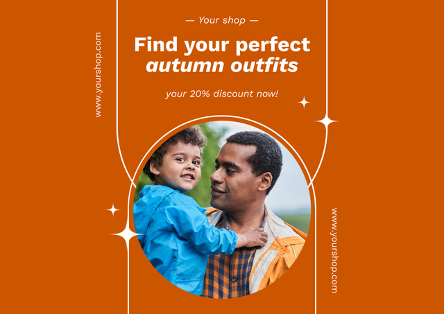 Perfect Autumn Outfits At Discounted Rates In Orange Poster B2 Horizontal Design Template