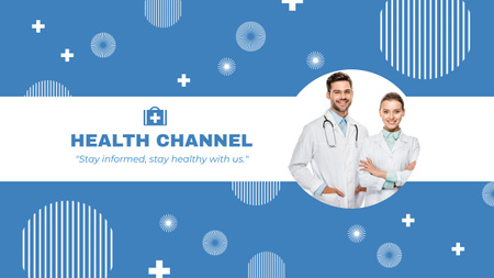 Promoção do Canal Saúde com Equipe de Médicos Youtube Modelo de Design