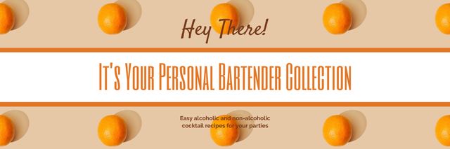Personal bartender collection Ad with Oranges Email header Design Template