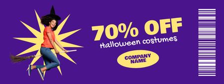 Oferta de venda de fantasias de Halloween com desconto Coupon Modelo de Design