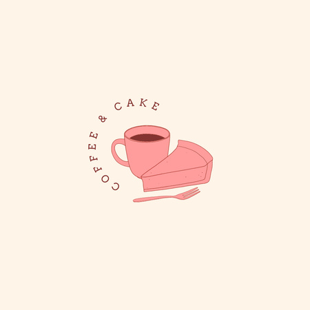 Coffee and Cake Special Offer Logo Design Template