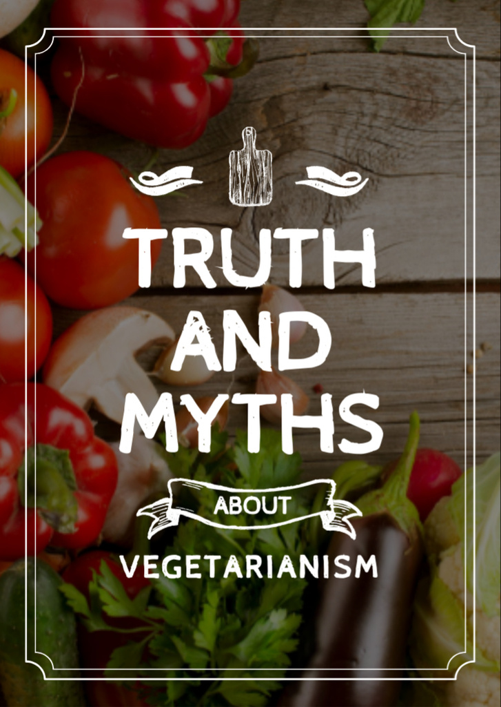 Plantilla de diseño de Truth and Myths about Vegetarian Eating Flyer A6 
