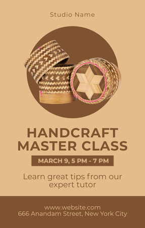 Handcraft Master Class With Tips From Tutor Invitation 4.6x7.2in Design Template