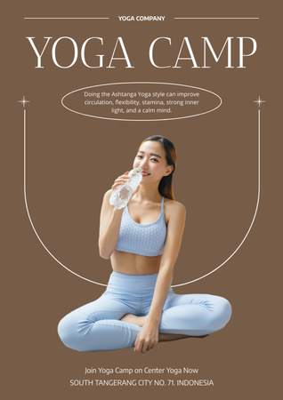 Woman Practicing Yoga Poster A3 Design Template