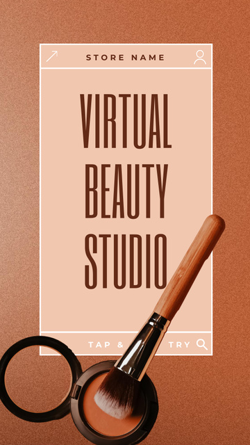 New Mobile App for Makeup with Brush and Powder TikTok Video Modelo de Design