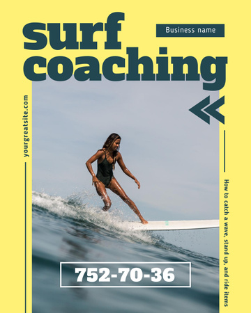 Surf Coaching Offer Poster 16x20in Tasarım Şablonu