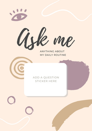 Plantilla de diseño de Formulario de preguntas de rutina diaria en rosa Poster 