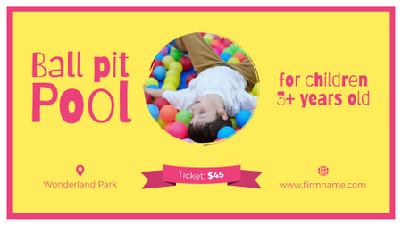 Template di design Piscina con palline per bambini nel parco divertimenti Full HD video