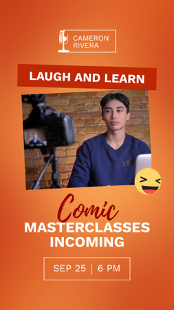 Outstanding Comic Masterclass In September Announcement Instagram Video Story Design Template