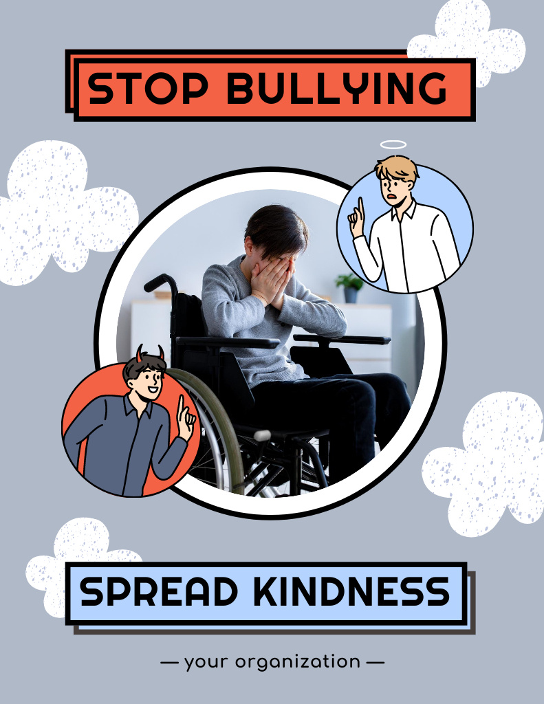 Awareness of Stop Bullying Poster 8.5x11in Design Template