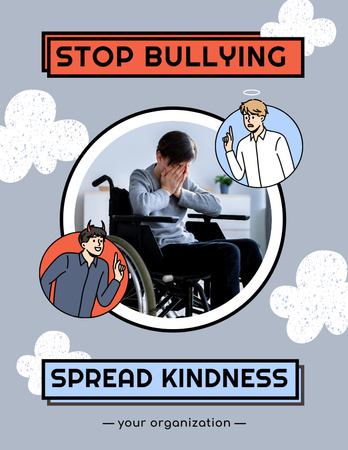 Designvorlage Awareness of Stop Bullying für Poster 8.5x11in