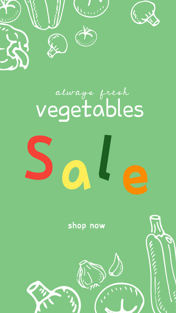Plantilla de diseño de Fresh Vegetables Sale Offer Instagram Story 