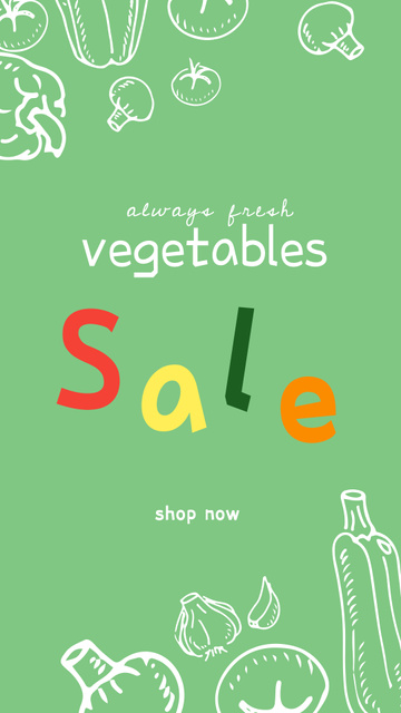 Fresh Vegetables Sale Offer Instagram Story Πρότυπο σχεδίασης