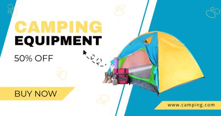 Camping Equipment On Sale Facebook AD Design Template